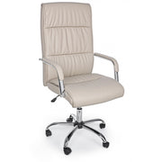 Sillón de oficina con reposabrazos Queensland en ecopiel gris tórtola