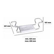 Asiento de bañera ajustable para discapacitados en aluminio blanco 19x26x65.5 cm