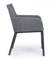 Silla de exterior con reposabrazos en tejido Antracita OWEN JX55 55x62x h82 cm