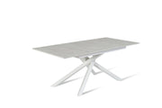 Mesa extensible cemento blanco-blanco 90 cm x 140- 190 cm H. 76 cm