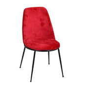 Silla de diseño en terciopelo y metal rojo rotterdam