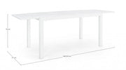 Mesa extensible 140-210x77 blanca en aluminio