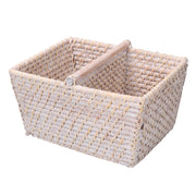 Cesta de almacenamiento rectangular de mimbre del algarve blanco cm26x21h15