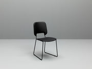 Silla polipiel y asiento negro 47,5x45,5x89h cm