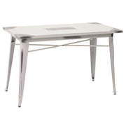 Mesa de estilo industrial Bristol con tapa blanca envejecida h 76 cm