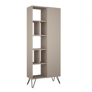 Librería gris paloma con puerta Jedda 80,6x29,6xh.191 cm