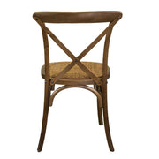 Silla cross wood asiento tejido apilable marrón cm50x50h46.5 - 88