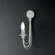 Aplique de hierro blanco shabby una luz 18x h38 cm