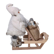 Tela Papá Noel con trineo gris cm33x12h30