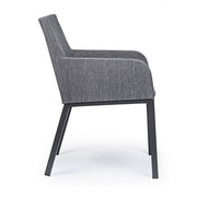 Silla de exterior con reposabrazos en tejido Antracita OWEN JX55 55x62x h82 cm