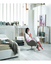 Sillón Olga de piel sintética y metal gris claro STS