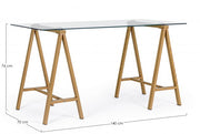 Escritorio moderno Alchimia con tapa de cristal 140x70x76h cm