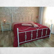 Cama doble Primula hierro forjado oro blanco