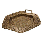 Bandeja hexagonal de mimbre Birman 2m cm44x50h7-10