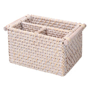 Organizador rattan algarve blanco rectangular 3 compartimentos cm20/23x15h12,5