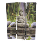 Paravento estampado 3 paneles buddha 120,6x2,5xh180,6x2,5xh180