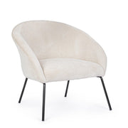 Aiko Velvet sillón de metal de terciopelo blanco 80 x 76 x 75 cm