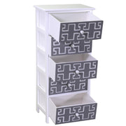 Cajonera móvil blanco gris 5 cajones 40x29x90h cm