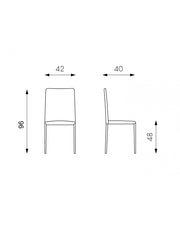 4x Sillas Cleo STS de metal gris tórtola y polipiel