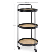 Carrito Jerrod vintage de 3 estantes