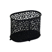 Revistero ovalado Rizos de metal negro cm34x20h26