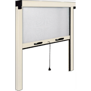 Mosquitera enrollable vertical para ventana de aluminio color marfil 140x170 cm