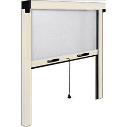 Mosquitera enrollable vertical para ventana de aluminio color marfil 140x170 cm