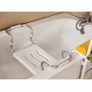 Asiento de bañera ajustable para discapacitados en aluminio blanco 19x26x65.5 cm