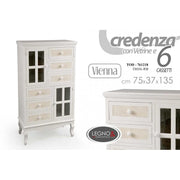 Shabby Showcase Belief Vienna Beige blanco 75 x 37 x 135 H CM