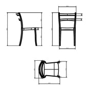 Silla Samara en Polipropileno Tortora con Respaldo de 2 Bandas Horizontales