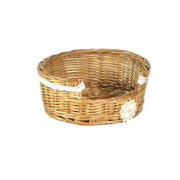 Portaplatos Lorraine con puntilla y flor blanca cm25x25x10h6