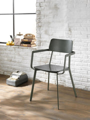 4x Silla de madera lacada verde 61cm x 51,5cm A. 82cm