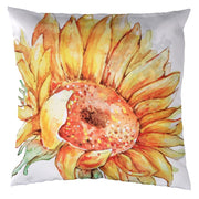 Cojín de tela con girasol blanco cm43x43