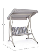 Mecedora biplaza acero Ivory GRELY 145x120x h185 cm