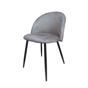 Silla de Tela Gris con Patas de Metal Negro 78x47x57 cm