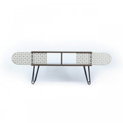 Mueble TV industrial urbano de nogal negro cm 106 x 30 x 48 h