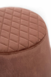 Puf de terciopelo en metal rosa antiguo cm 46,5 x 46,5 xh 33