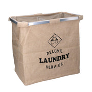 Cesta de tela saco doble beige plegable cm 54x34,5h50,5