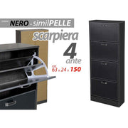 Scarp negro moderno 4 ribalte ecopelle 63 x 24 x 150 h delgado cm