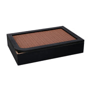 Caja de té de madera negra rectangular cm20x6x29