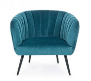 Peacock de sillón de terciopelo azul clásico
