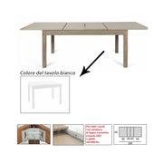 Mesa de comedor extensible blanca íntegramente en madera de melamina 90x160-240 cm
