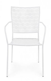 Silla de exterior Jodie blanca con reposabrazos