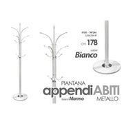Percha de metal blanco con base de mármol 178 cm