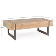 Mesa de centro industrial Garrett con tapa de madera