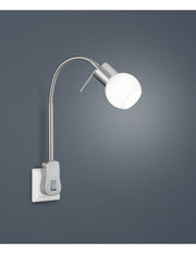 Aplique Led Orientable Fred Níquel Y Cristal Blanco Trio Lighting