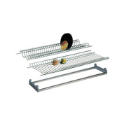 Escurridor de placa cromado empotrable regulable y bandeja de 76x25 cm