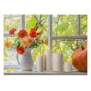 Cuadro led rectangular con flores blancas cm40x30x1,8