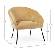 Sillón de diseño en terciopelo amarillo