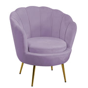 Sillón tulipán violeta de terciopelo cm73x72h77